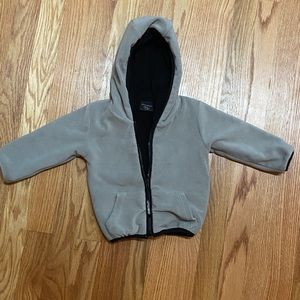 Little Bipsy Fleece Hooded Jacket Grey Like New 6-12mos
